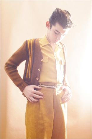 Model Kai Shapiro from State Management for Ponyboy. Photographed in New York City by Alexander Thompson. Look 7.