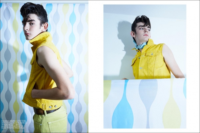 Model Kai Shapiro from State Management for Ponyboy. Photographed in New York City by Alexander Thompson. Spread 2.