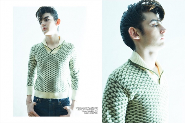 Model Kai Shapiro from State Management for Ponyboy. Photographed in New York City by Alexander Thompson. Spread 4.