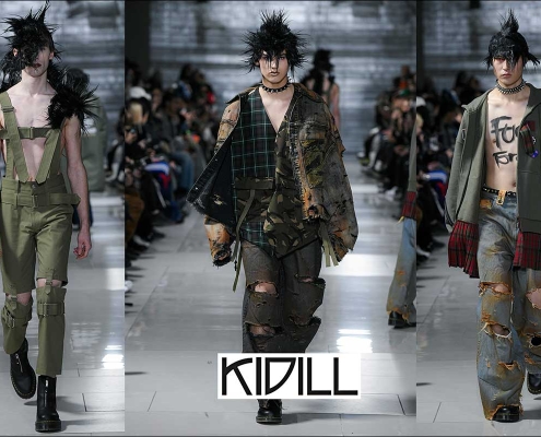 The KIDILL collection for Fall Winter 2024 shown during Paris Fashion Week. Ponyboy magazine. Opening spread.