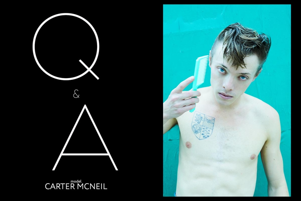 Model/actor/musician Carter McNeil photographed for Ponyboy by Alexander Thompson in New York City.