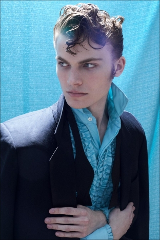 Model Will Appel-Caraccioli from The Rebellion New York. Photographed for Ponyboy by Alexander Thompson. Look 4.
