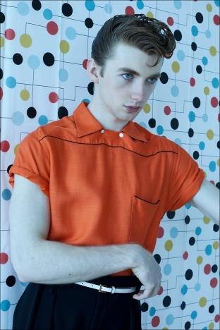 Model Jonathan O'Connor from Muse Models. Photographed for Ponyboy by Alexander Thompson. Look 3.