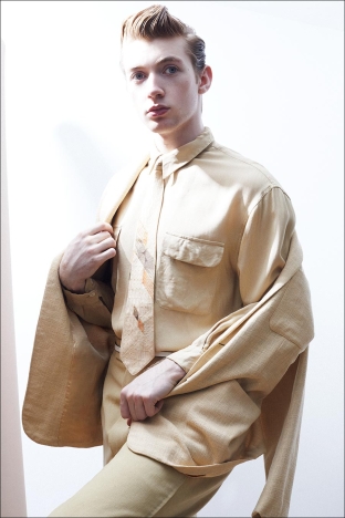 Model Jonathan O'Connor from Muse Models. Photographed for Ponyboy by Alexander Thompson. Look 9.