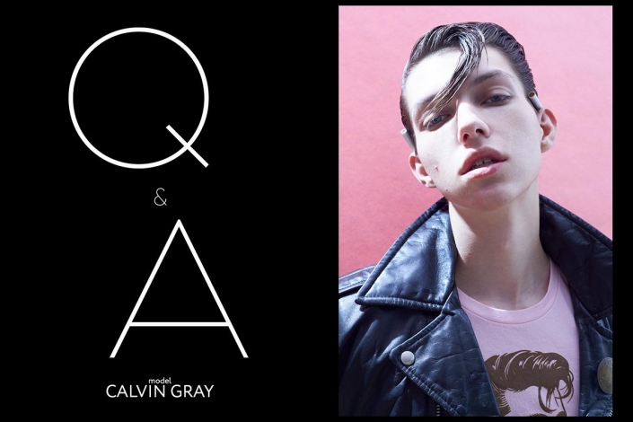 Model Calvin Gray from One Management. Photographed for Ponyboy by Alexander Thompson. Opening spread.