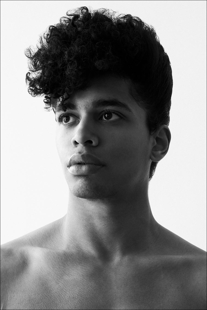 Model Isaiah Gabriel from ONE Management. Photographed for Ponyboy by Alexander Thompson. Look 1.