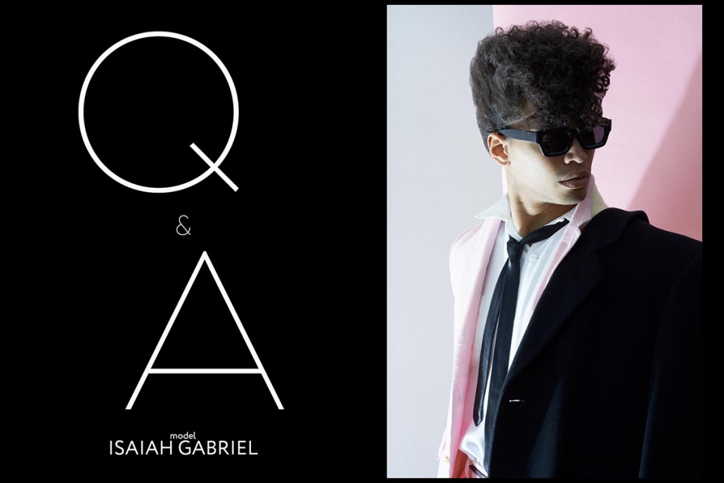 Model Isaiah Gabriel from ONE Management. Photographed for Ponyboy by Alexander Thompson. Opening spread.
