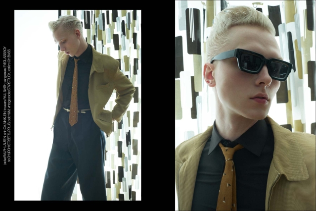 Model Hayden Wanhala from Crawford Models. Photographed for Ponyboy by Alexander Thompson. Spread 2.