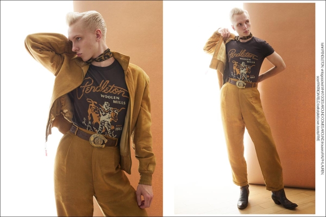 Model Hayden Wanhala from Crawford Models. Photographed for Ponyboy by Alexander Thompson. Spread 4.