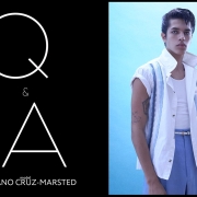 Model Emiliano Cruz-Marsted from State Management. Photographed for Ponyboy by Alexander Thompson. Opening spread.