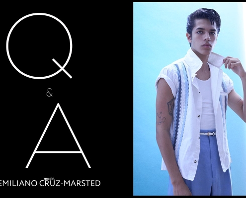 Model Emiliano Cruz-Marsted from State Management. Photographed for Ponyboy by Alexander Thompson. Opening spread.