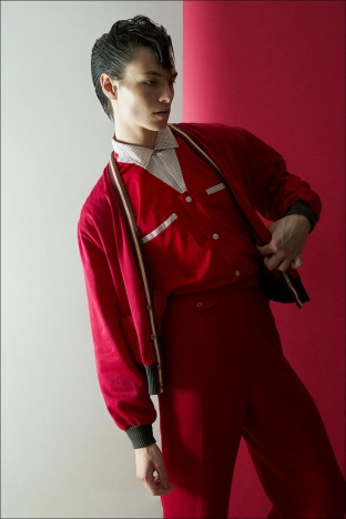 Model Ian Alexander from Crawford Models. Photographed for Ponyboy by Alexander Thompson. Look 3.