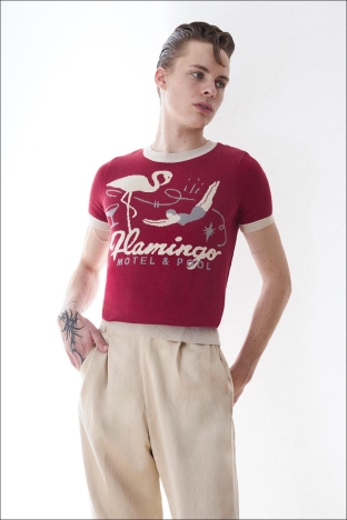 Model Erik Harding from Crawford Models. Photographed for Ponyboy by Alexander Thompson. Look 8.