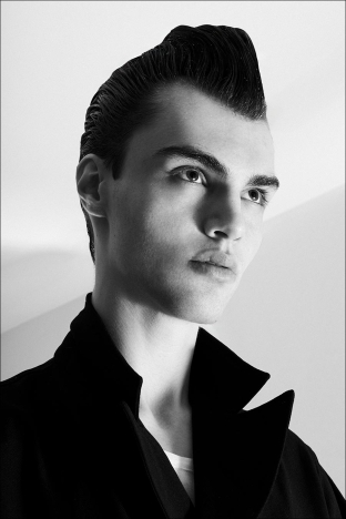 Model Aiden Neeper from Crawford Models. Photographed for Ponyboy by Alexander Thompson. Look 4 - 1.