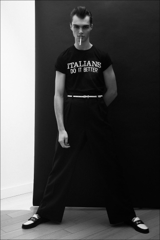 Model Aiden Neeper from Crawford Models. Photographed for Ponyboy by Alexander Thompson. Look 6.