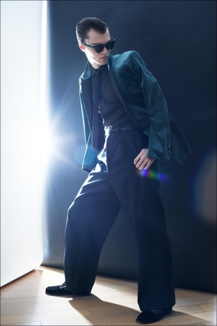 Model Aiden Neeper from Crawford Models. Photographed for Ponyboy by Alexander Thompson. Look 8.