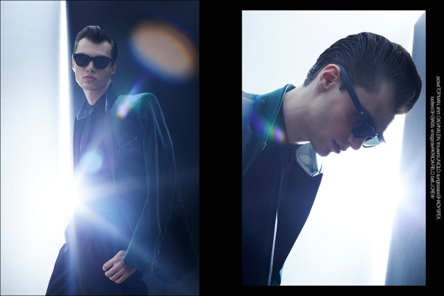 Model Aiden Neeper from Crawford Models. Photographed for Ponyboy by Alexander Thompson. Spread 8.