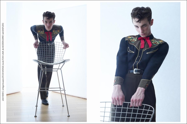 Model Parker Haws from Muse Models. Photographed for Ponyboy by Alexander Thompson. Spread 13.