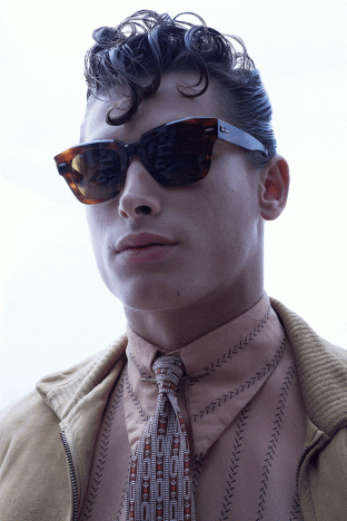 Actor/model Alex Sanson from State Management. Photographed for Ponyboy by Alexander Thompson. GIF.