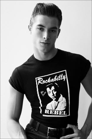 Actor/model Alex Sanson from State Management. Photographed for Ponyboy by Alexander Thompson. Look 1.