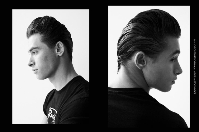 Actor/model Alex Sanson from State Management. Photographed for Ponyboy by Alexander Thompson. Spread 1.