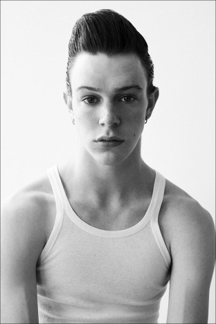 Model Kyle Bender from Crawford Models. Photographed for Ponyboy by Alexander Thompson in New York City. Look 1.