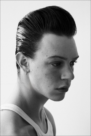 Model Kyle Bender from Crawford Models. Photographed for Ponyboy by Alexander Thompson in New York City. Look 1 - 2.