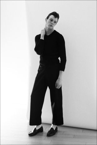 Model Kyle Bender from Crawford Models. Photographed for Ponyboy by Alexander Thompson in New York City. Look 5.