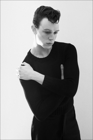 Model Kyle Bender from Crawford Models. Photographed for Ponyboy by Alexander Thompson in New York City. Look 5 - 2.