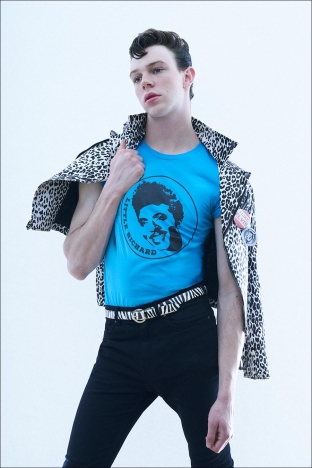 Model Kyle Bender from Crawford Models. Photographed for Ponyboy by Alexander Thompson in New York City. Look 8 - 2.