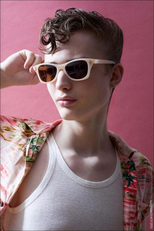 Model Ox Hirt from Two Management in New York City. Photographed for Ponyboy by Alexander Thompson. Look 8.