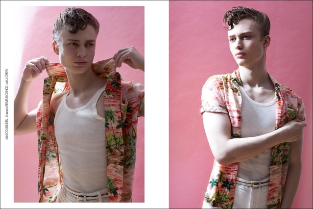 Model Ox Hirt from Two Management in New York City. Photographed for Ponyboy by Alexander Thompson. Spread 3.