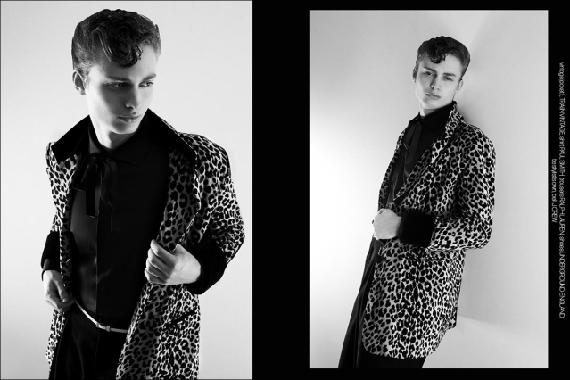 Model Ox Hirt from Two Management in New York City. Photographed for Ponyboy by Alexander Thompson. Spread 4.