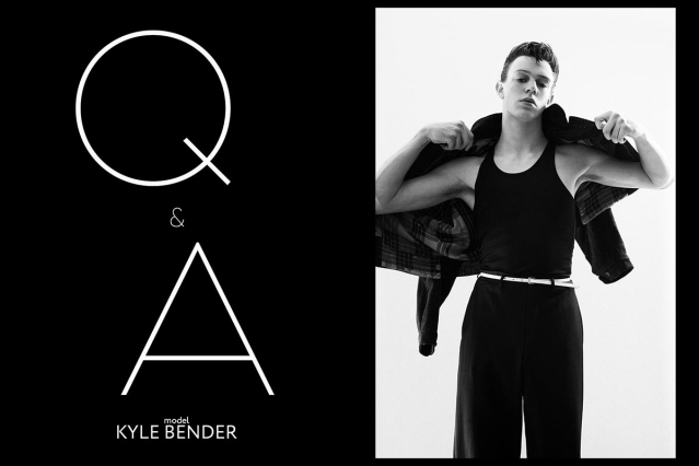 Model Kyle Bender from Crawford Models. Photographed for Ponyboy by Alexander Thompson in New York City. Opening spread.