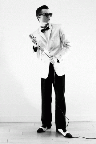 Model Brayden Reeder from Muse Management. Photographed for Ponyboy by Alexander Thompson in New York City. Look 11. GIF.