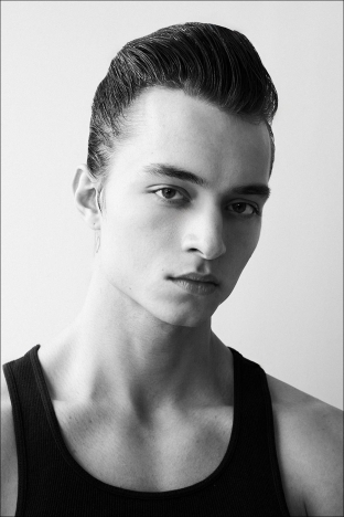 Model Brayden Reeder from Muse Management. Photographed for Ponyboy by Alexander Thompson in New York City. Look 1.