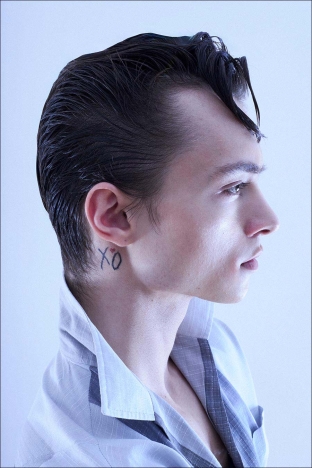 Model Brayden Reeder from Muse Management. Photographed for Ponyboy by Alexander Thompson in New York City. Look 5.