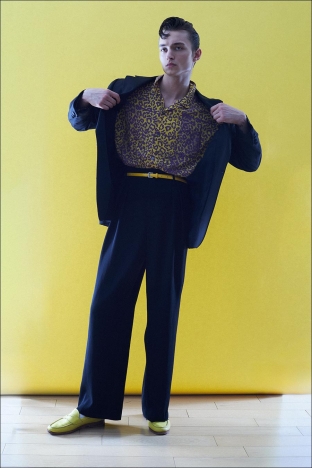 Model Brayden Reeder from Muse Management. Photographed for Ponyboy by Alexander Thompson in New York City. Look 8.