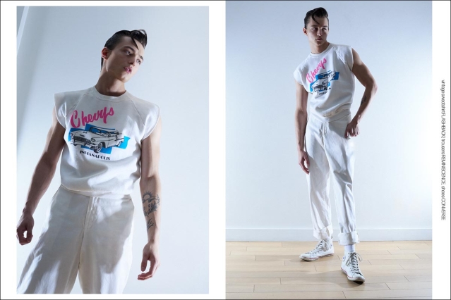 Model Brayden Reeder from Muse Management. Photographed for Ponyboy by Alexander Thompson in New York City. Spread 2.