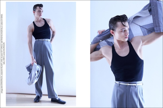 Model Brayden Reeder from Muse Management. Photographed for Ponyboy by Alexander Thompson in New York City. Spread 3.