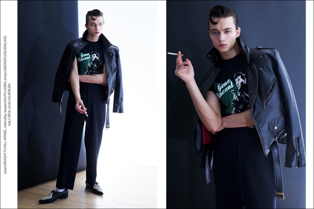 Model Brayden Reeder from Muse Management. Photographed for Ponyboy by Alexander Thompson in New York City. Spread 5.