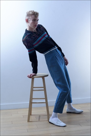 Model Jacob Lipton from Crawford Models. Photographed for Ponyboy by Alexander Thompson in New York City. Look 8.
