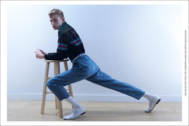 Model Jacob Lipton from Crawford Models. Photographed for Ponyboy by Alexander Thompson in New York City. Spread 8.