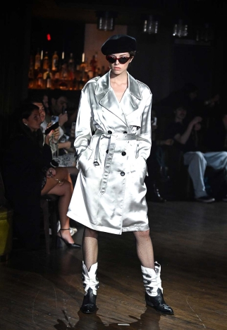 The John Richmond Spring Summer 2026 collection - CULTURE VULTURE: PICKING AT THE BONES OF SUBCULTURES. Look 6.