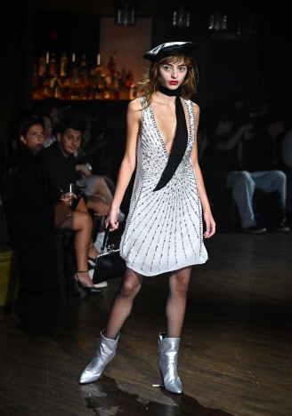 The John Richmond Spring Summer 2026 collection - CULTURE VULTURE: PICKING AT THE BONES OF SUBCULTURES. Look 17.