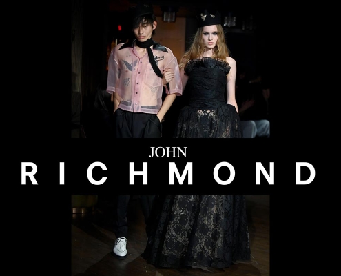 The John Richmond Spring Summer 2026 collection - CULTURE VULTURE: PICKING AT THE BONES OF SUBCULTURES. Opener.