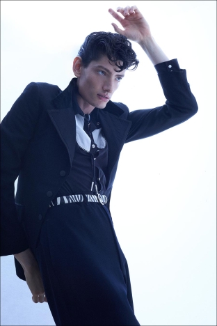 Model Emmanuel Leal from Muse Management. Photographed for Ponyboy by Alexander Thompson in New York City. Look 7.