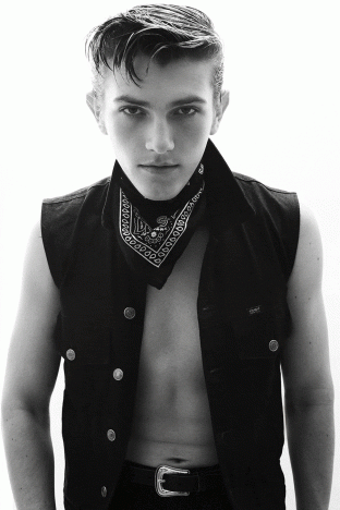 Model Danyil Zhuchko from Soul Artist Management. Photographed for Ponyboy by Alexander Thompson in New York City. GIF.