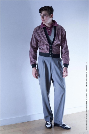 Model Danyil Zhuchko from Soul Artist Management. Photographed for Ponyboy by Alexander Thompson in New York City. Look 10.