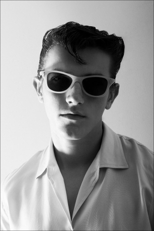 Model Danyil Zhuchko from Soul Artist Management. Photographed for Ponyboy by Alexander Thompson in New York City. Look 11.